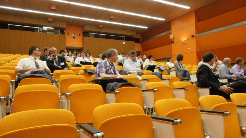 The audience during a question interval between presentations 